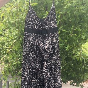 100% silk Black and white Dress